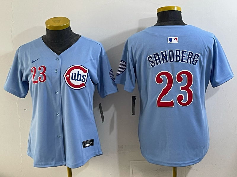 Youth 2025 Chicago Cubs #23 Sandberg blue Nike MLB Jersey style 01